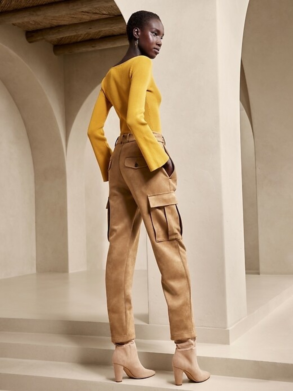 Banana Republic Faux Suede Cargo Pants